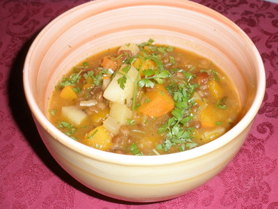 Rezept Kürbis - Linseneintopf aus dem Crock Pot Kürbis - Linseneintopf aus dem Crock Pot Rezept