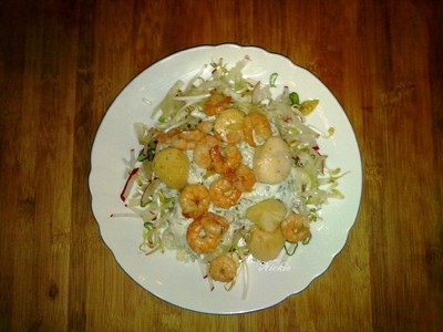 Rezept Lecker-Leichter Salatteller mit Meeresfrüchten Lecker-Leichter Salatteller mit Meeresfrüchten Rezept