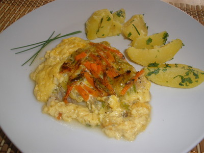 Rezept Fisch - Gemüse - Pfanne aus dem Ofen Fisch - Gemüse - Pfanne aus dem Ofen Rezept