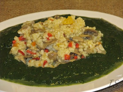 Rezept Champignonrisotto mit Cremespinat Champignonrisotto mit Cremespinat Rezept