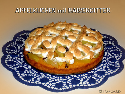 Rezept Apfelkuchen mit Baisergitter Apfelkuchen mit Baisergitter Rezept