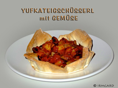 Rezept Yufkateigschüsserl mit Gemüse Yufkateigschüsserl mit Gemüse Rezept
