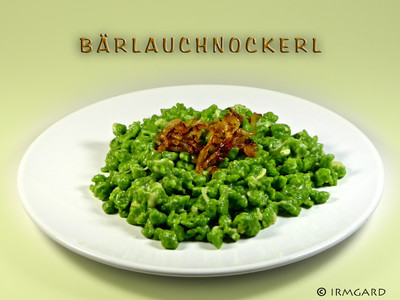 Rezept Bärlauchnockerl / Bärlauchspätzle Bärlauchnockerl / Bärlauchspätzle Rezept