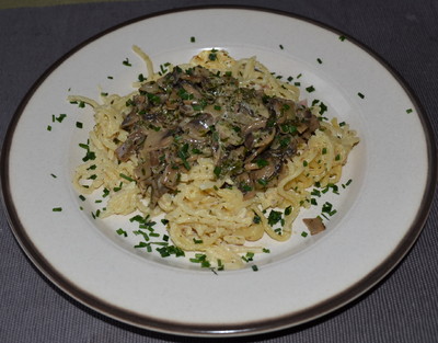 Rezept Sparghetti mit Champignonsoße Sparghetti mit Champignonsoße Rezept
