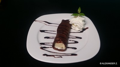 Rezept Bananeneis im Schoko-Crêpes - Mantel Bananeneis im Schoko-Crêpes - Mantel Rezept