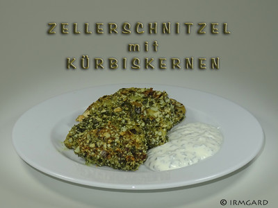 Rezept Zellerschnitzel mit Kürbiskernen Zellerschnitzel mit Kürbiskernen Rezept