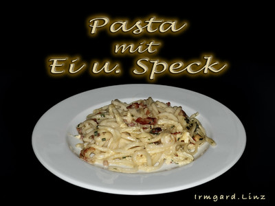 Rezept Pasta mit Ei und Speck Pasta mit Ei und Speck Rezept