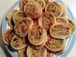 Rezept Blätterteigschnecken mit Asia-Füllung Blätterteigschnecken mit Asia-Füllung Rezept