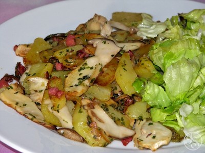 Rezept Kräuterseitling-Erdäpfelgröstl Kräuterseitling-Erdäpfelgröstl Rezept