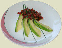 Rezept Avocado mit Tomatenvínaigrette Avocado mit Tomatenvínaigrette Rezept