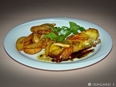 Rezept Fischzöpfchen mit Kartoffelwedges Fischzöpfchen mit Kartoffelwedges Rezept