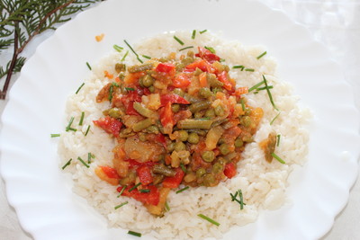 Rezept Gemüsesauce mit Reis Gemüsesauce mit Reis Rezept