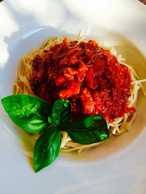 Rezept Würzige Tofu Bolognese Würzige Tofu Bolognese Rezept