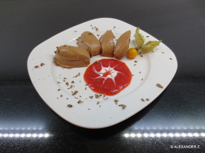 Rezept Schokoladenmousse deluxe auf Erdbeerspiegel Schokoladenmousse deluxe auf Erdbeerspiegel Rezept