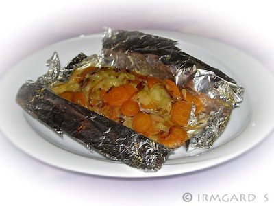 Rezept Rotbarschfilet mit Gemüsehaube Rotbarschfilet mit Gemüsehaube Rezept