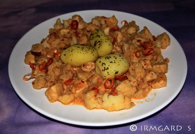 Rezept Rahm-Karfiol mit Hähnchen Rahm-Karfiol mit Hähnchen Rezept