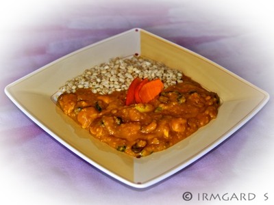 Rezept Kürbiscurry mit Huhn und Pilzen Kürbiscurry mit Huhn und Pilzen Rezept