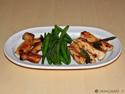 Putenfiletstreifen mit Kräuterseitlingen Rezept