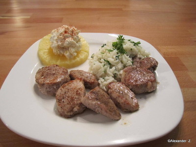 Rezept Schweinefilet mit Ananas - Frischkäse Schweinefilet mit Ananas - Frischkäse Rezept