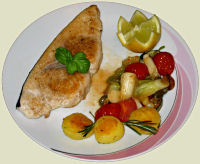 Rezept Schwertfischsteaks mit Balsamico-Gemüse Schwertfischsteaks mit Balsamico-Gemüse Rezept