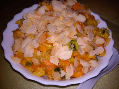 Rezept Batate/Süßkartoffel mit gerösteten Mandeln Batate/Süßkartoffel mit gerösteten Mandeln Rezept